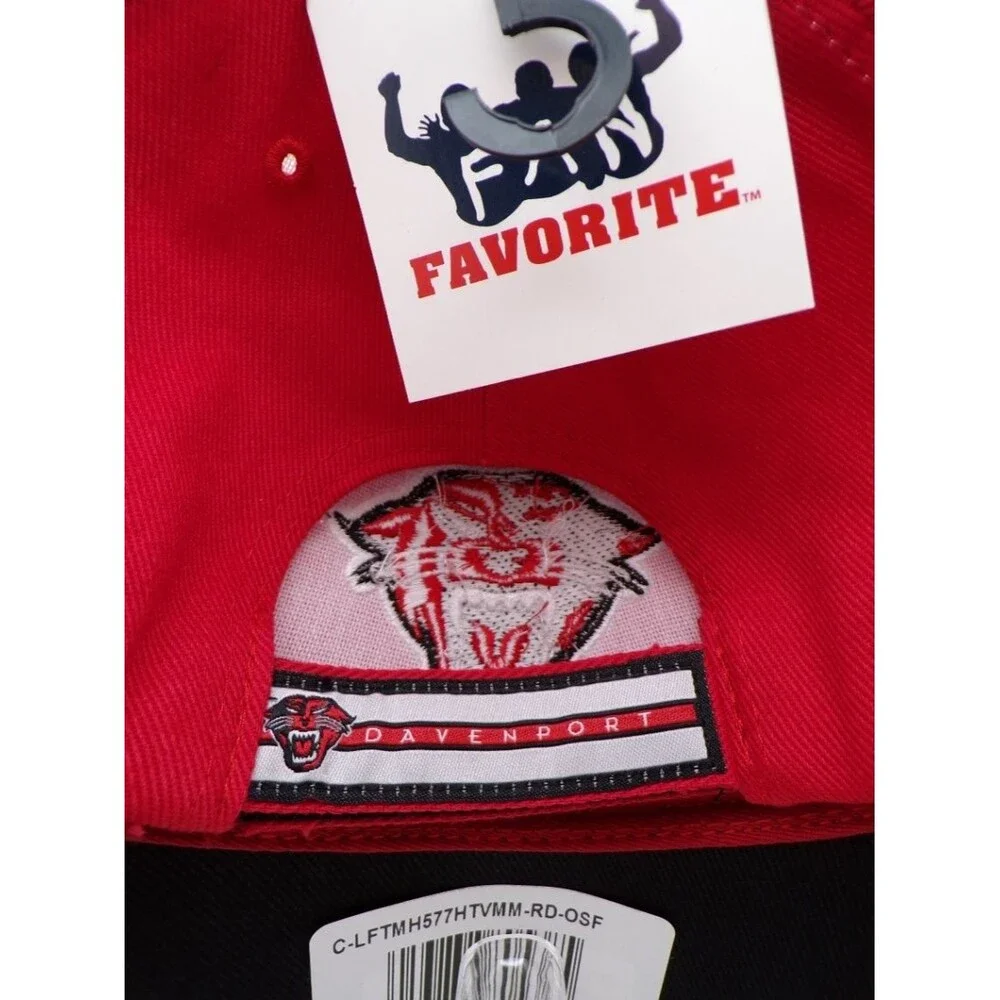 Men's FAVORITE Davenport Panthers Fan Favorite Baseball Cap Red White